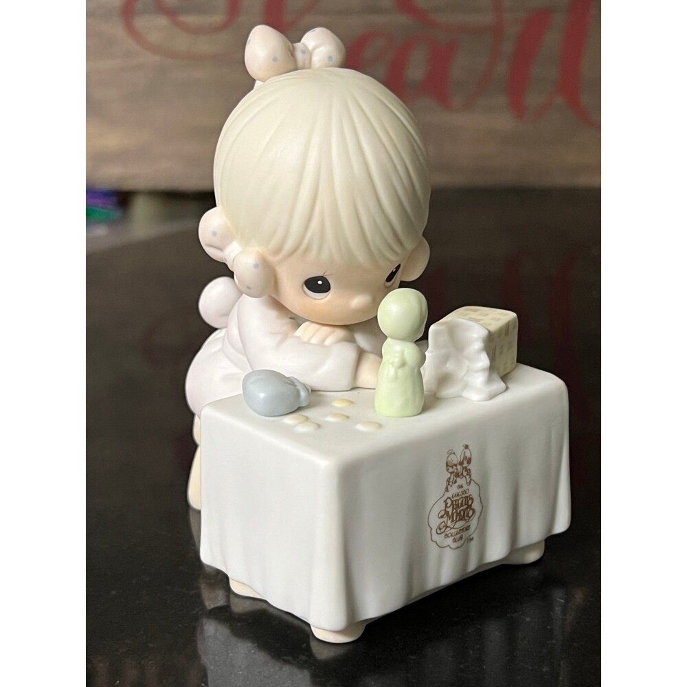 Vintage Precious Moments "My Happiness" Figurine #C0010 – Girl at Table Crafting